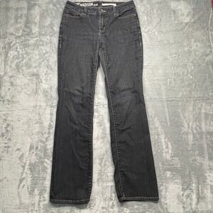 DKNY Madison Jeans Womens 6R Dark Wash Black Mid Rise Straight Leg